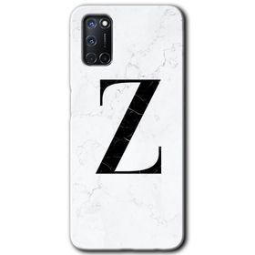 Oppo A92 Beyaz Mermer Desenli Ü Harfi Baskılı Uyumlu Silikon Kılıf