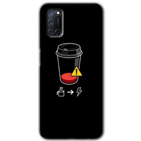 Oppo A92 Coffee Battery Baskılı Uyumlu Silikon Kılıf