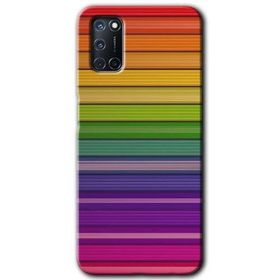 Oppo A92 Colorful Lines Baskılı Uyumlu Silikon Kılıf
