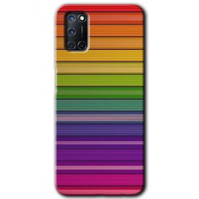 Oppo A92 Colorful Lines Baskılı Uyumlu Silikon Kılıf