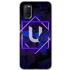 Oppo A92 Dark Neon Yaprak Ü Harfi Baskılı Uyumlu Silikon Kılıf