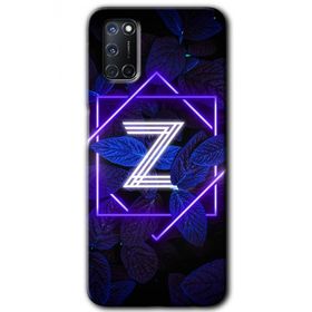 Oppo A92 Dark Neon Yaprak Z Harfi Baskılı Uyumlu Silikon Kılıf