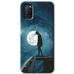 Oppo A92 Dolunay Yalnızlık Baskılı Uyumlu Silikon Kılıf