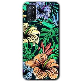 Oppo A92 Hibiscus Flowers Baskılı Uyumlu Silikon Kılıf