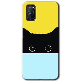 Oppo A92 Kara Kedi Baskılı Uyumlu Silikon Kılıf