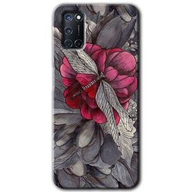 Oppo A92 kelebek Ömrü Baskılı Uyumlu Silikon Kılıf