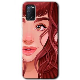 Oppo A92 Kızıl Kız Baskılı Uyumlu Silikon Kılıf