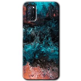 Oppo A92 Liquid Colorfull Baskılı Uyumlu Silikon Kılıf
