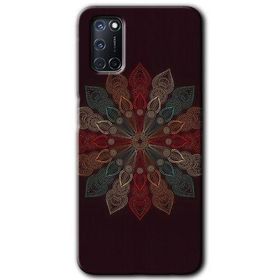 Oppo A92 Mandala Flower Wal Baskılı Uyumlu Silikon Kılıf