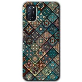 Oppo A92 Mat Mandala Baskılı Uyumlu Silikon Kılıf