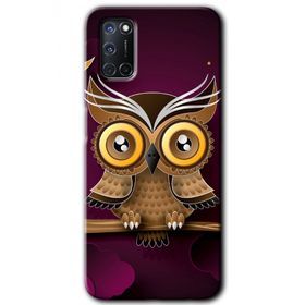 Oppo A92 Owl Bird Branch Baskılı Uyumlu Silikon Kılıf