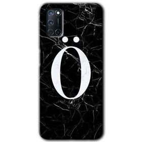 Oppo A92 Siyah Mermer Desenli Ö Harfi Baskılı Uyumlu Silikon Kılıf
