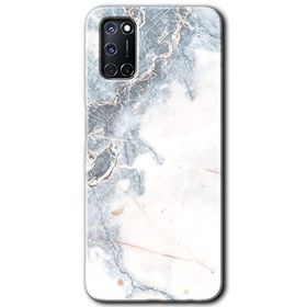 Oppo A92 White Marble Baskılı Uyumlu Silikon Kılıf