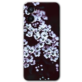 Oppo A96 Beyaz Çiçek Baskılı Uyumlu Silikon Kılıf