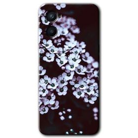 Oppo A96 Beyaz Çiçek Baskılı Uyumlu Silikon Kılıf
