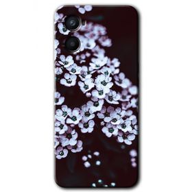 Oppo A96 Beyaz Çiçek Baskılı Uyumlu Silikon Kılıf