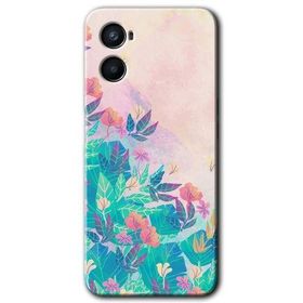 Oppo A96 Çizim Yapraklar Baskılı Uyumlu Silikon Kılıf