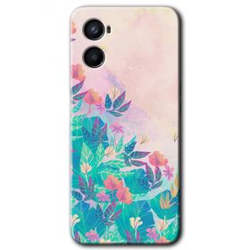 Oppo A96 Çizim Yapraklar Baskılı Uyumlu Silikon Kılıf