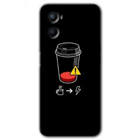 Oppo A96 Coffee Battery Baskılı Uyumlu Silikon Kılıf