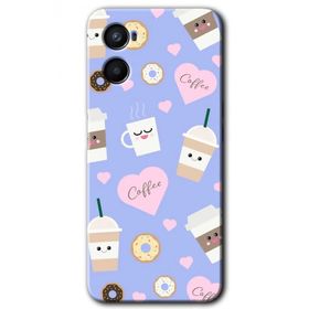 Oppo A96 Coffee Cake Baskılı Uyumlu Silikon Kılıf