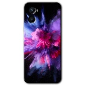 Oppo A96 Color Splash Purple Baskılı Uyumlu Silikon Kılıf