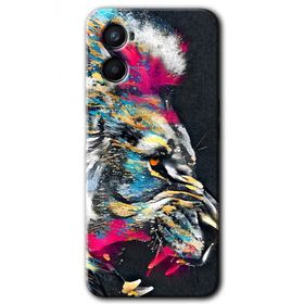 Oppo A96 Colorfull Aslan Baskılı Uyumlu Silikon Kılıf