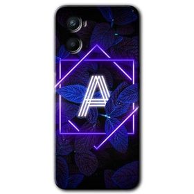 Oppo A96 Dark Neon Yaprak A Harfi Baskılı Uyumlu Silikon Kılıf
