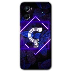Oppo A96 Dark Neon Yaprak Ç Harfi Baskılı Uyumlu Silikon Kılıf