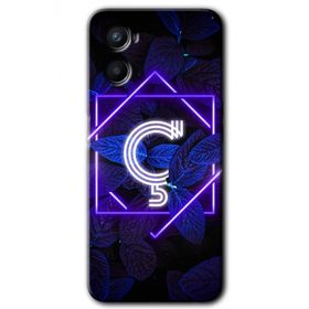 Oppo A96 Dark Neon Yaprak Ç Harfi Baskılı Uyumlu Silikon Kılıf