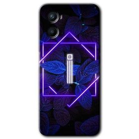 Oppo A96 Dark Neon Yaprak I Harfi Baskılı Uyumlu Silikon Kılıf