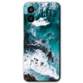 Oppo A96 Deniz Kıyısı Baskılı Uyumlu Silikon Kılıf