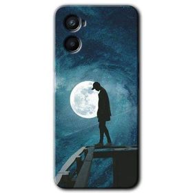 Oppo A96 Dolunay Yalnızlık Baskılı Uyumlu Silikon Kılıf