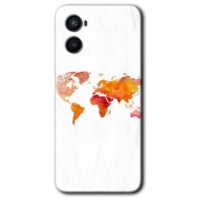 Oppo A96 Dünya Haritası Baskılı Uyumlu Silikon Kılıf