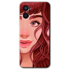 Oppo A96 Kızıl Kız Baskılı Uyumlu Silikon Kılıf