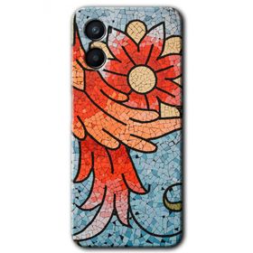Oppo A96 Mozaik Çiçek Baskılı Uyumlu Silikon Kılıf