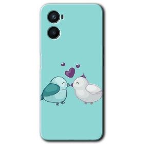 Oppo A96 Mutlu Kuşlar Baskılı Uyumlu Silikon Kılıf