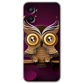 Oppo A96 Owl Bird Branch Baskılı Uyumlu Silikon Kılıf