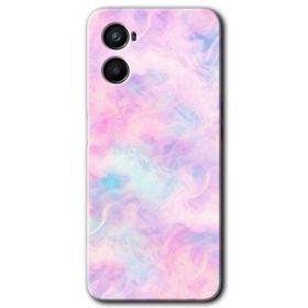 Oppo A96 Pembe Duman Baskılı Uyumlu Silikon Kılıf