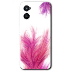 Oppo A96 Pembe Tüy Baskılı Uyumlu Silikon Kılıf