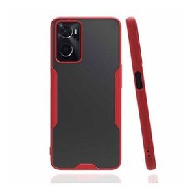 Oppo A96 Platin Silikon Kırmızı Kılıf