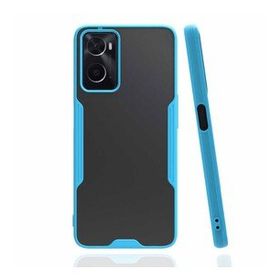 Oppo A96 Platin Silikon Mavi Kılıf