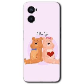 Oppo A96 Sevgili Ayıcık Baskılı Uyumlu Silikon Kılıf