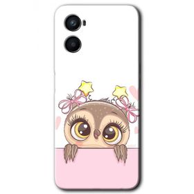 Oppo A96 Sevimli Baykuş Baskılı Uyumlu Silikon Kılıf