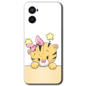 Oppo A96 Sevimli Kedi Baskılı Uyumlu Silikon Kılıf