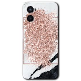 Oppo A96 Simli Mermer Baskılı Uyumlu Silikon Kılıf