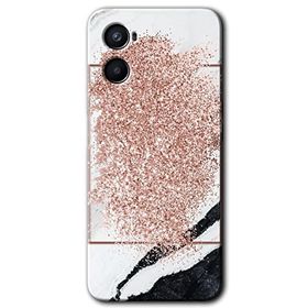 Oppo A96 Simli Mermer Baskılı Uyumlu Silikon Kılıf