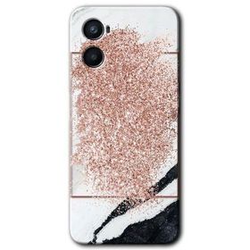 Oppo A96 Simli Mermer Baskılı Uyumlu Silikon Kılıf