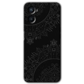 Oppo A96 Siyah Mandala Baskılı Uyumlu Silikon Kılıf