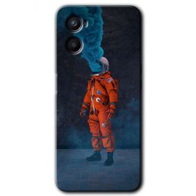 Oppo A96 Smoke Astronot Baskılı Uyumlu Silikon Kılıf