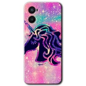Oppo A96 Unicorn Kristal Baskılı Uyumlu Silikon Kılıf